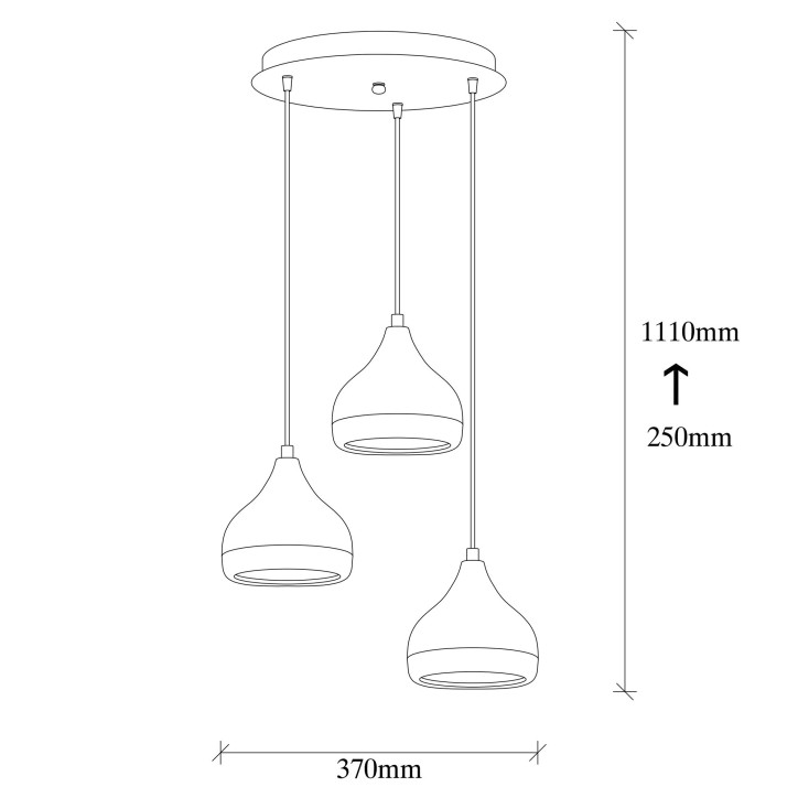 Lámpara de techo Yıldo-6873 blanco metal diámetro 90x25-111 cm