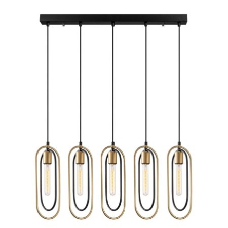 Lámpara de techo Cerco-2061 oro negro metal 86x8x132 cm