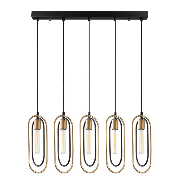 Lámpara de techo Cerco-2061 oro negro metal 86x8x132 cm