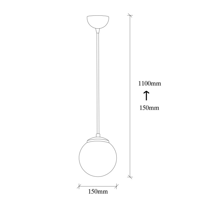 Lámpara de techo Efe-2155 humo negro metal vidrio 15x15x110 cm