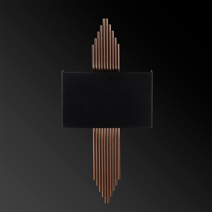 Lámpara de pared 613-A cobre negro metal 75x10x22 cm