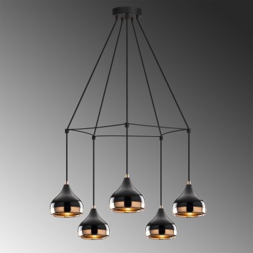 Lámpara de techo Yıldo-6887 cobre negro metal diámetro 68x174 cm - 8681875502695