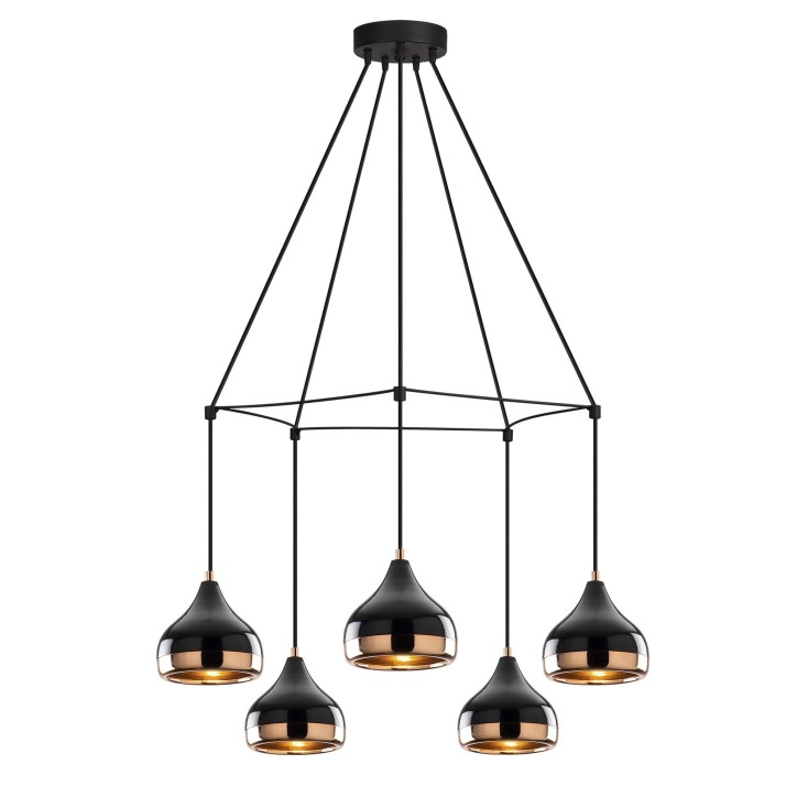 Lámpara de techo Yıldo-6887 cobre negro metal diámetro 68x174 cm