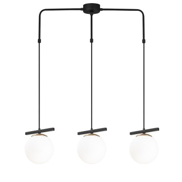 Lámpara de techo Üzüm-6281 blanco negro metal vidrio 81x15x127 cm - 8681875501148