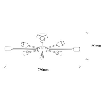 Lámpara de techo Ray-1131 oro cobrizo metal 78x78x19 cm - 8681875943399