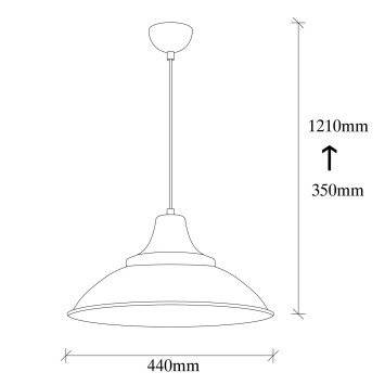 Lámpara de techo Sağlam-3732 oro negro metal diámetro 44x121 cm - 8681875500509