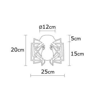 Lámpara de techo Nemrut-N-950 negro metal diámetro 26x20 cm - 8681875573961