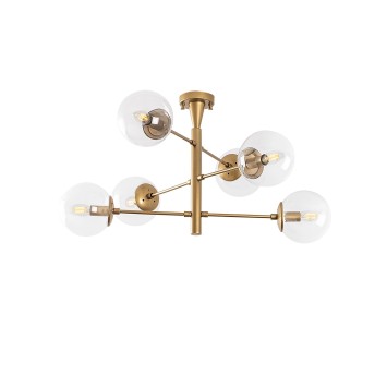 Lámpara de techo Arge-10174 oro metal vidrio 75x75x40 cm - 8683743313945