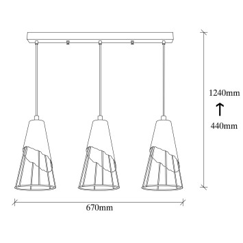 Lámpara de techo Sivani Tel-MR-963 negro metal 67x17x124 cm - 8681875648645