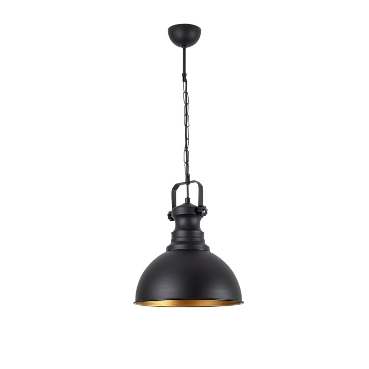 Lámpara de techo Sağlam-3710-1 negro metal madera diámetro 31x85 cm