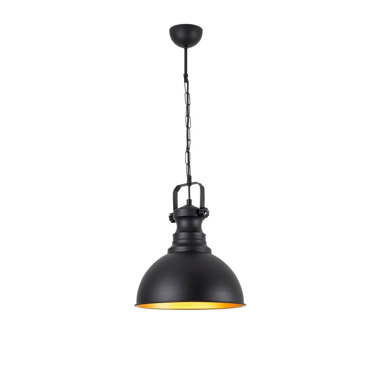 Lámpara de techo Sağlam-3710-1 negro metal madera diámetro 31x85 cm