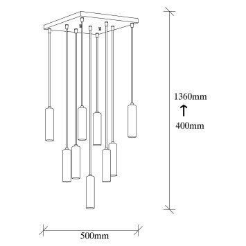 Lámpara de techo Tempo-6026 plata metal 50x50x136 cm - 8682870089884