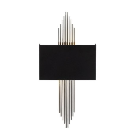 Lámpara de pared 614-A plateado negro metal 75x10x22 cm