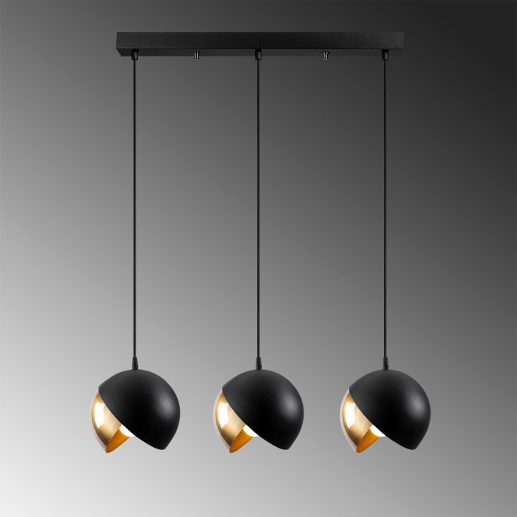 Lámpara de techo Berceste-252-S1 oro negro metal diámetro 70x114 cm