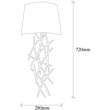 Lámpara de pared Asaf-6984 negro hierro tela 15x28x72 cm - 8681875580563