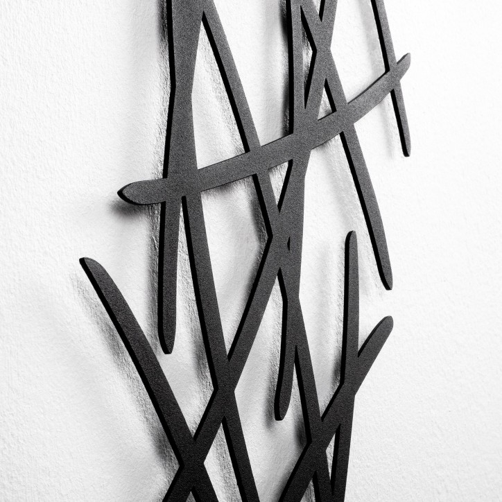 Lámpara de pared Asaf-6984 negro hierro tela 15x28x72 cm