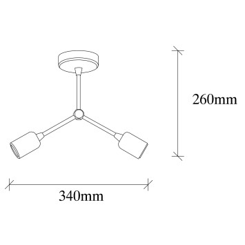 Lámpara de techo Sparrow-1251 oro cobrizo metal 34x10x26 cm - 8681875943870