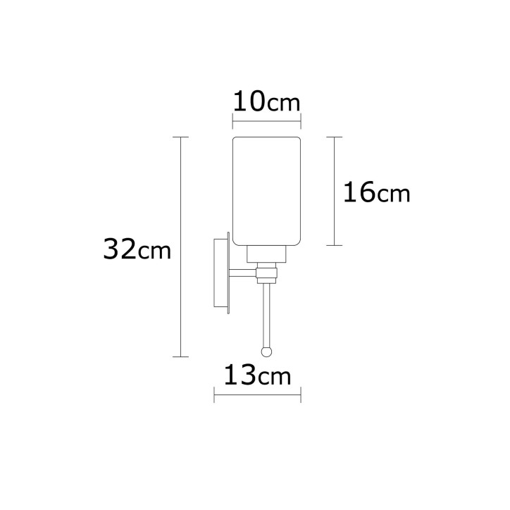 Lámpara de pared Balcova-N-344 plata metal vidrio diámetro 12x32 cm