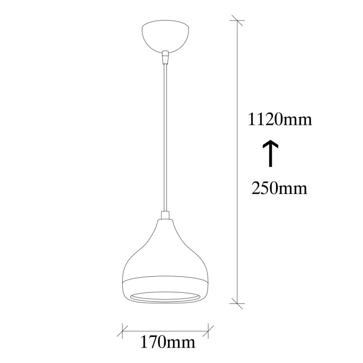 Lámpara de techo Yıldo-6868 blanco metal diámetro 17x25-112 cm