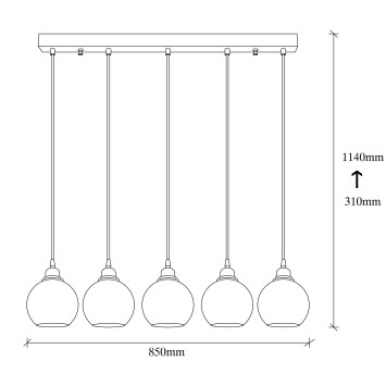 Lámpara de techo Smoked-014 humo metal vidrio 85x85x114 cm - 8681875991666