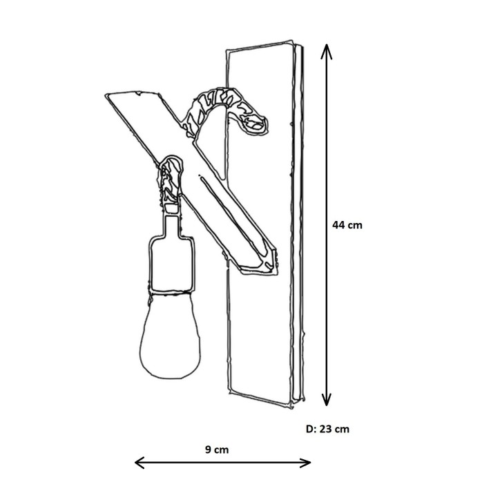 Lámpara de pared Ahşap Aplik 18 nogal pino 23x9x45