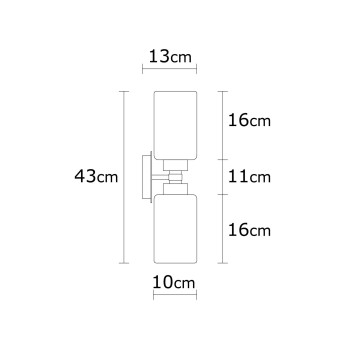 Lámpara de pared Balcova-N-347 plata hierro vidrio diámetro 11x43 cm - 8681875577075