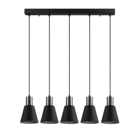 Lámpara de techo Kem-6352 níquel negro metal 84x14x117 cm