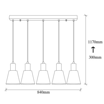 Lámpara de techo Kem-6352 níquel negro metal 84x14x117 cm - 8681875501520