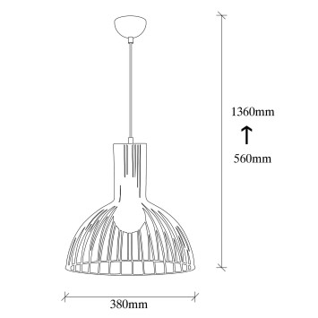 Lámpara de techo Fellini-MR-672 negro metal diámetro 38x136 cm - 8681875641523