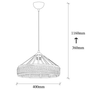 Lámpara de techo Wire-2001 negro metal 40x40x116 cm - 8681875884128