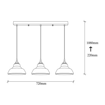 Lámpara de techo Dilberay-323-S negro hierro 72x72x108 cm - 8681875547405