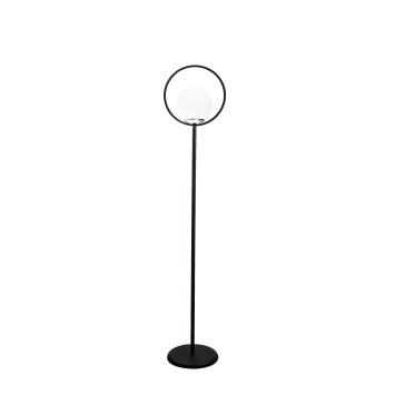 Lámpara de pie Lik-4071 blanco negro metal vidrio 30x30x155 cm - 8681875989946