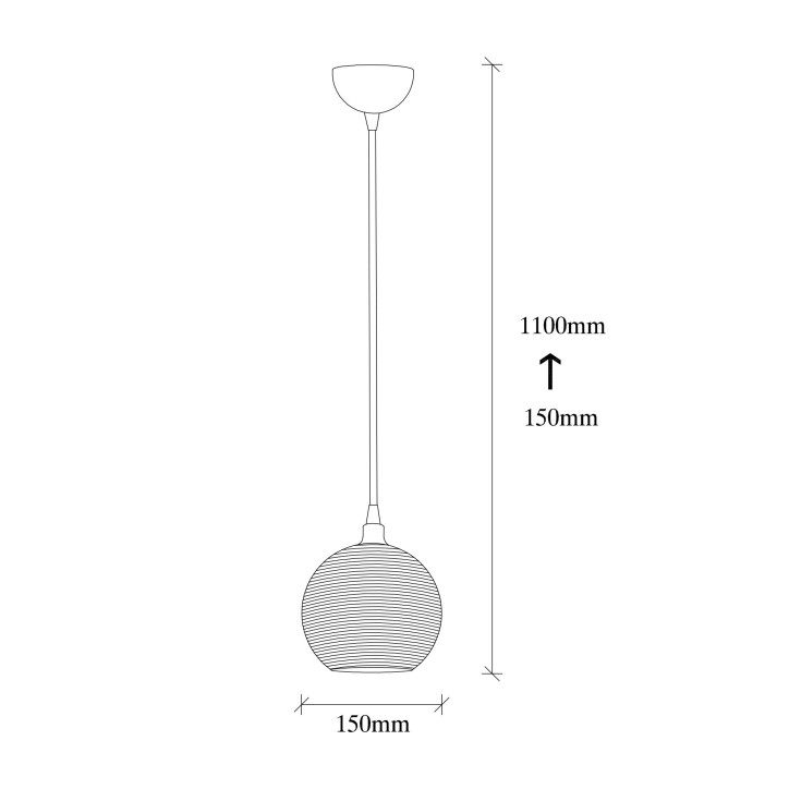 Lámpara de techo Muzo-2121 humo negro metal vidrio 15x15x110 cm