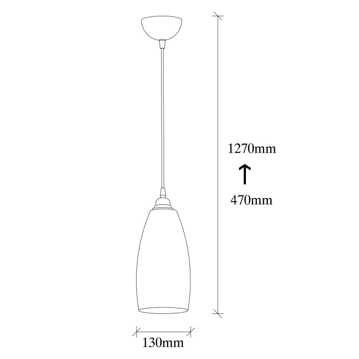 Lámpara de techo Smoked-040 humo hierro vidrio 13x13x127 cm