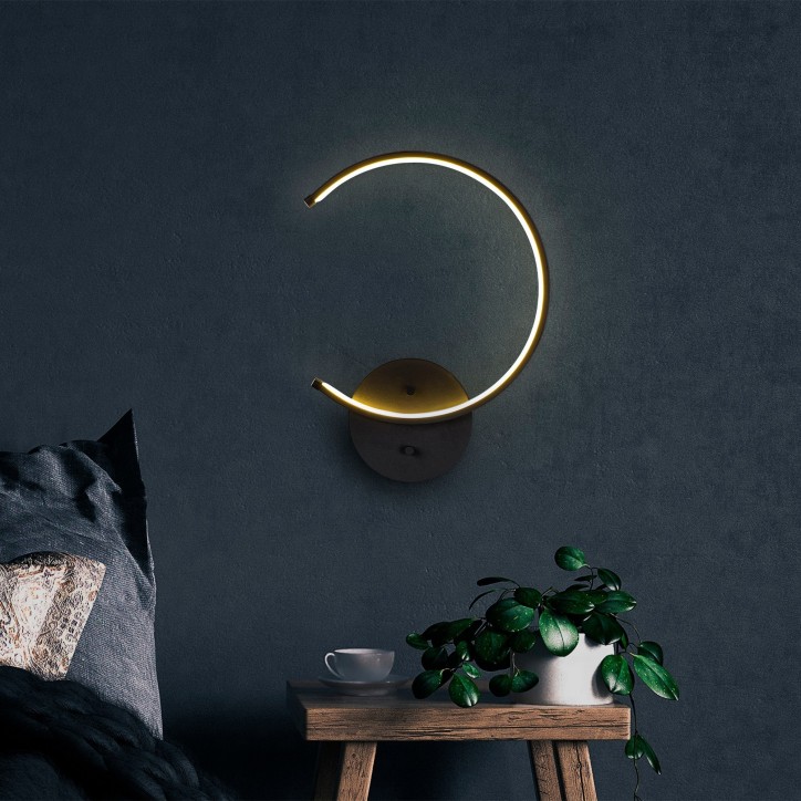 Lámpara de pared Moon-13328 negro metal 33 cmx46x 6 cm