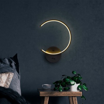 Lámpara de pared Moon-13328 negro metal 33 cmx46x 6 cm - 8683743823314