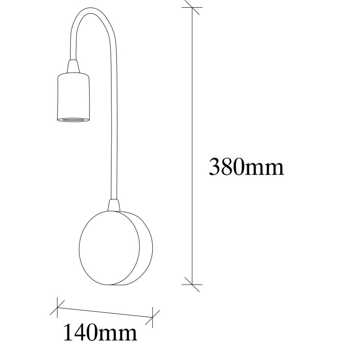 Lámpara de pared Baston-3281 oro cobrizo metal 10x14x38 cm