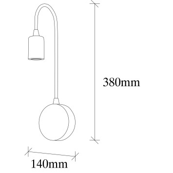 Lámpara de pared Baston-3281 oro cobrizo metal 10x14x38 cm - 8682870166394