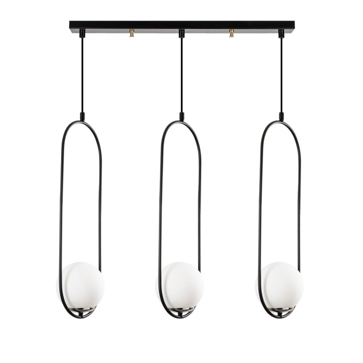 Lámpara de techo Mudoni-MR-936 negro metal vidrio 70x15x146 cm