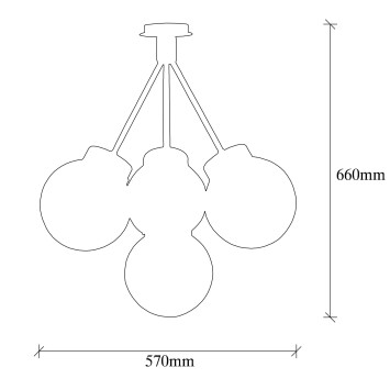 Lámpara de techo Mudoni-MR-950 oro metal vidrio diámetro 57x66 cm - 8681875648430