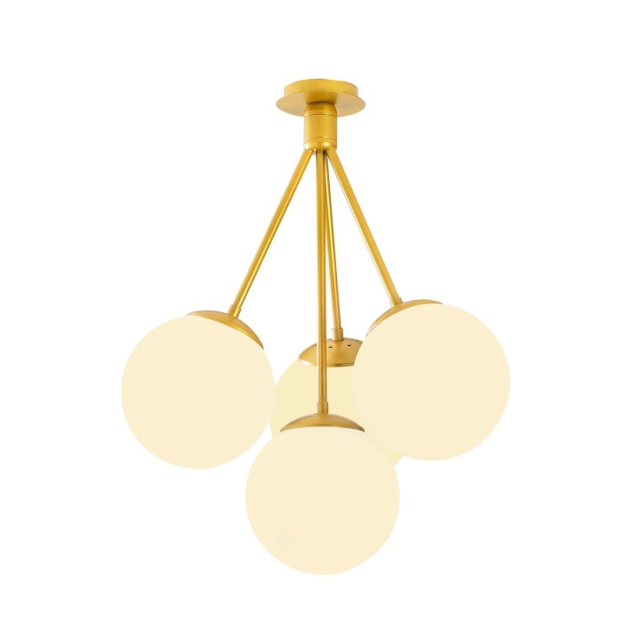 Lámpara de techo Mudoni-MR-950 oro metal vidrio diámetro 57x66 cm