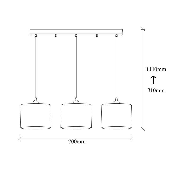 Lámpara de techo Berceste-195WHITE-S1 blanco metal 70x20x110 cm