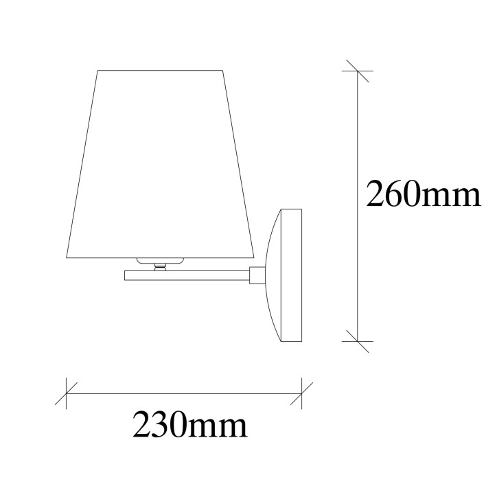 Lámpara de pared Profil-4683 crema negro metal tela 18x22x26 cm