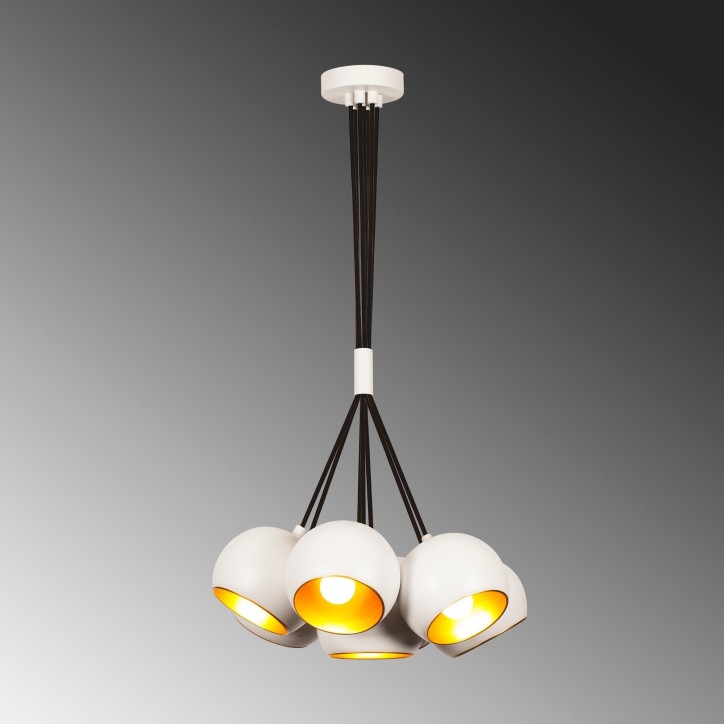 Lámpara de techo Sivani-MR-628 oro blanco metal diámetro 45x108 cm