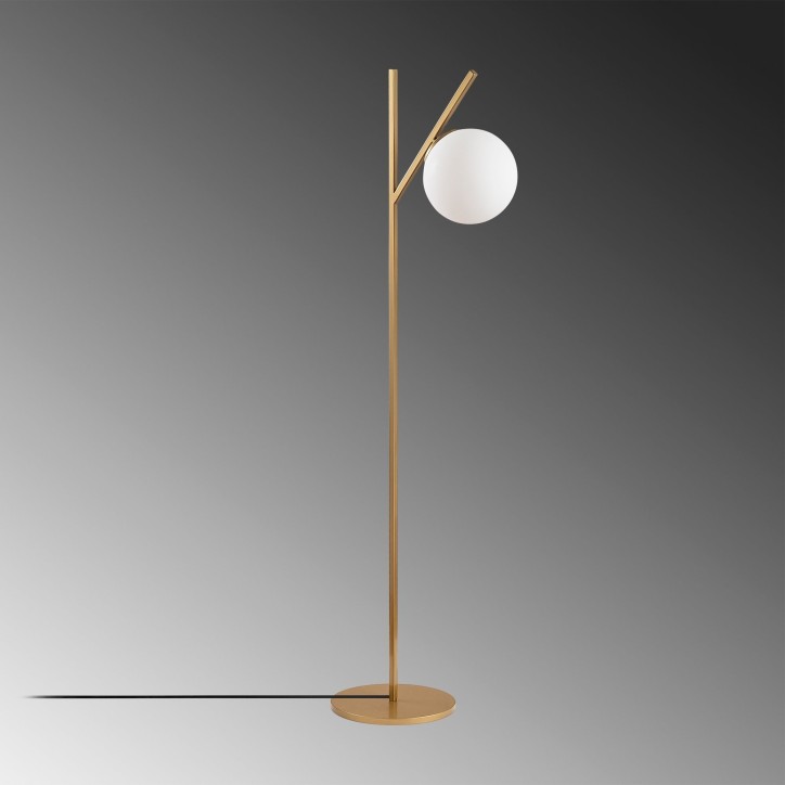 Lámpara de pie Fork-13028 oro metal vidrio 31x45x152 cm