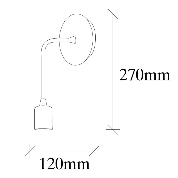 Lámpara de pared Dartini-MR-887 negro hierro 6x12x27 cm