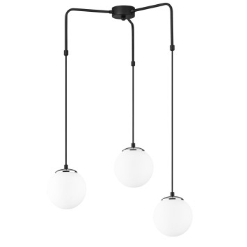 Lámpara de techo Üzüm-4441 blanco negro metal vidrio 60x28x100 cm - 8681875468113