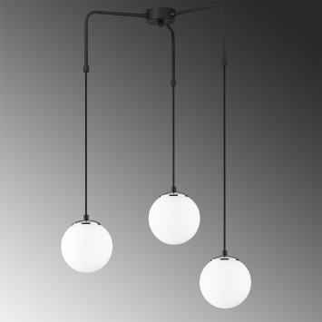 Lámpara de techo Üzüm-4441 blanco negro metal vidrio 60x28x100 cm - 8681875468113