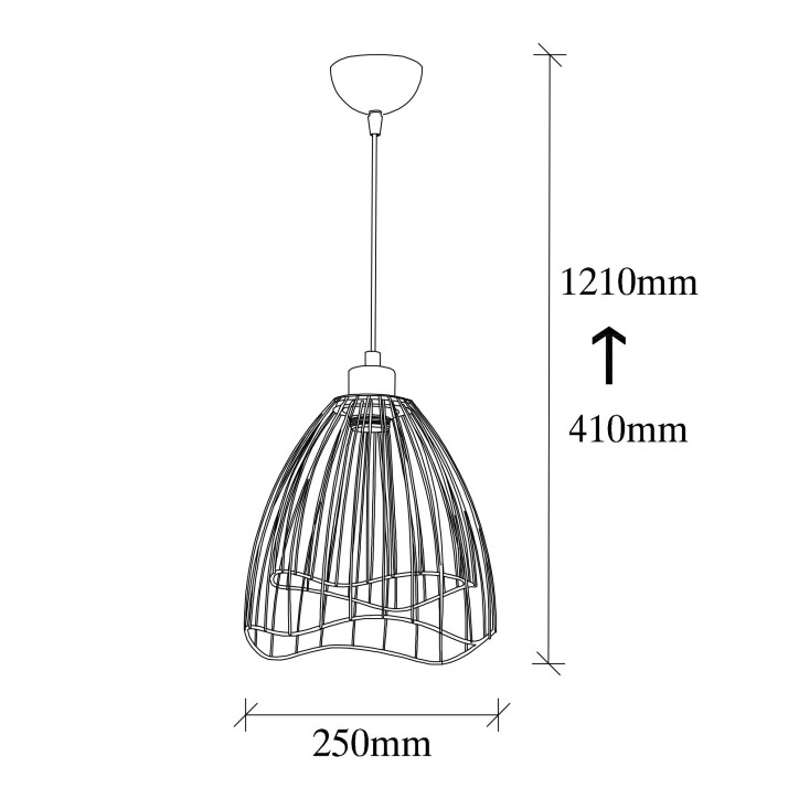 Lámpara de techo Zeyno-6401 oro cobrizo metal 25x25x41 - 121 cm