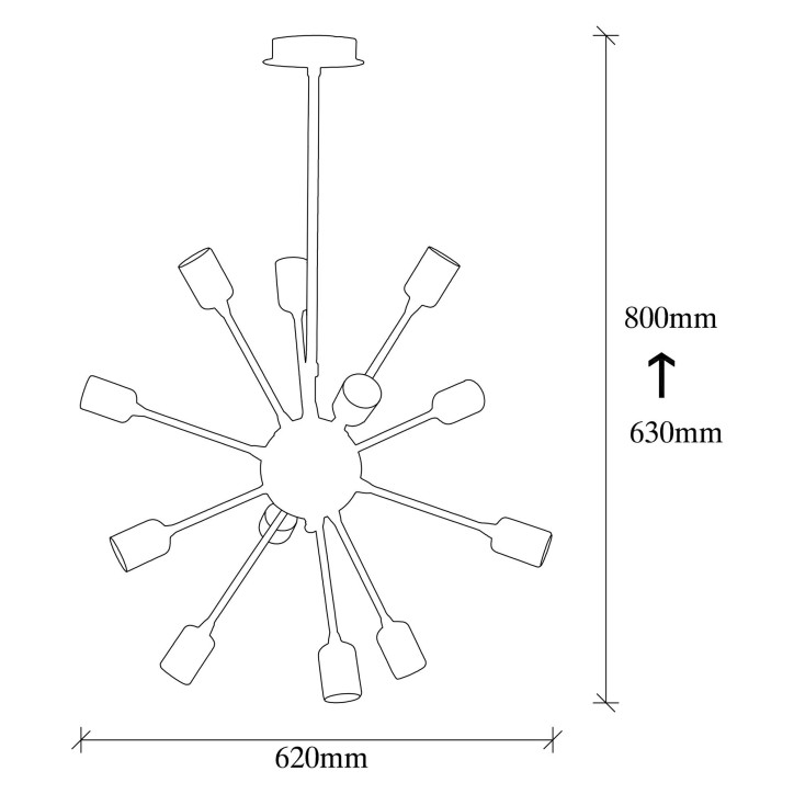 Lámpara de techo Dartini-MR-602 cromo metal diámetro 63x80 cm